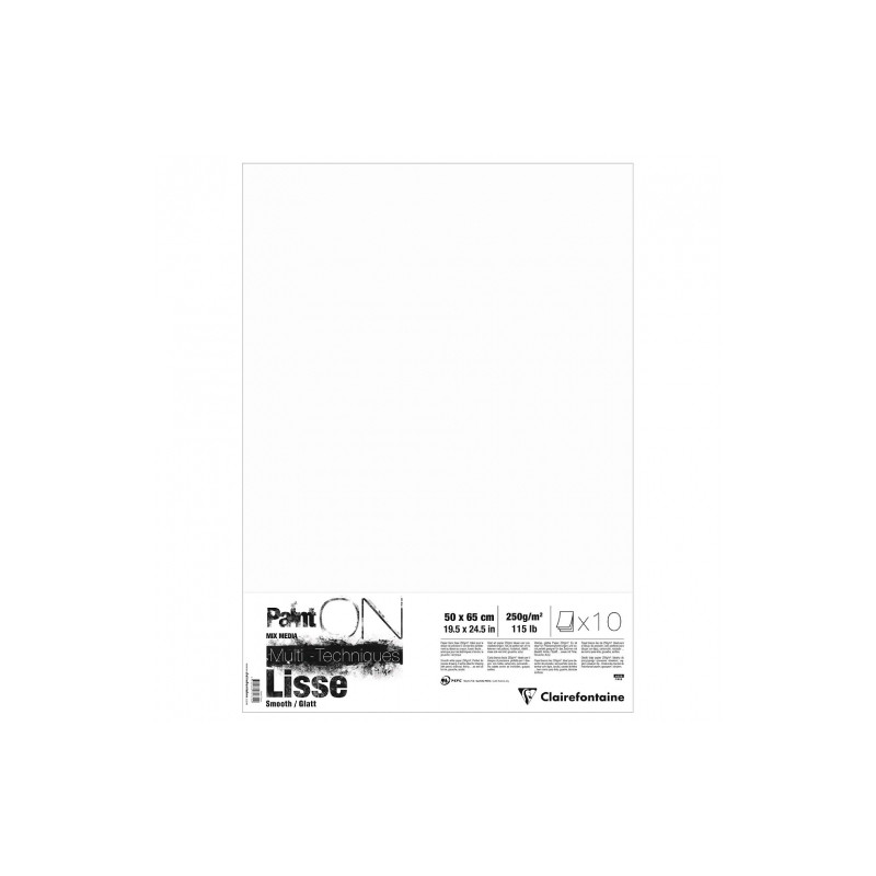 Clairefontaine paint on lisse smooth papier 50x65cm 250g 10ark - sklep