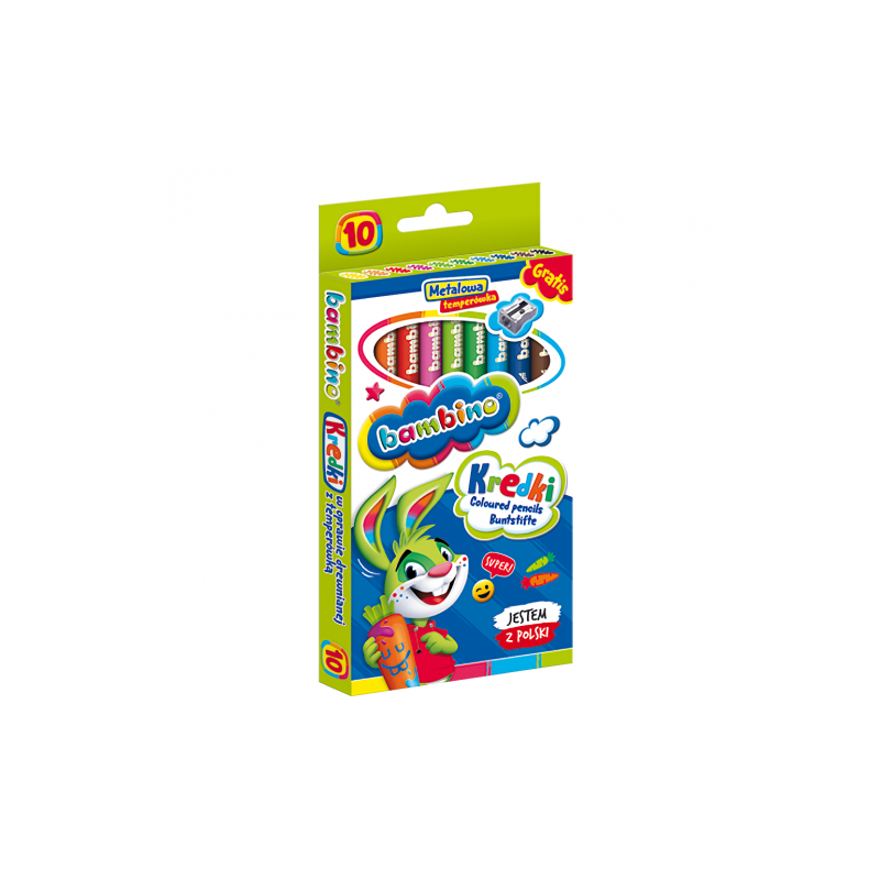 Bambino thick pencils with a sharpener 10 colors