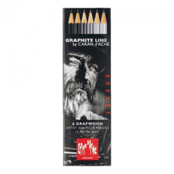 Caran d'Ache grafwood pencil set 6pcs metal case