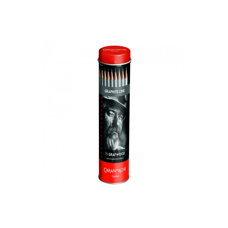 Caran d'Ache grafwood pencil set 15pcs metal case