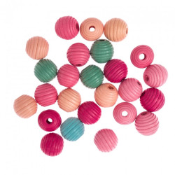 DP Craft wooden milled beads 15mm 25 pcs