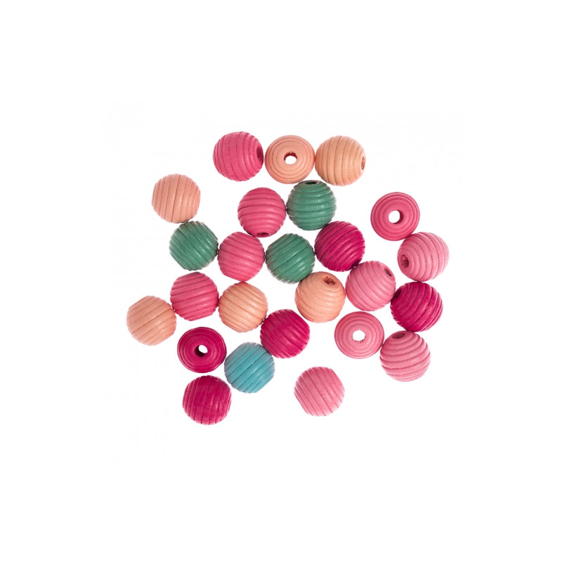 DP Craft wooden milled beads 15mm 25 pcs