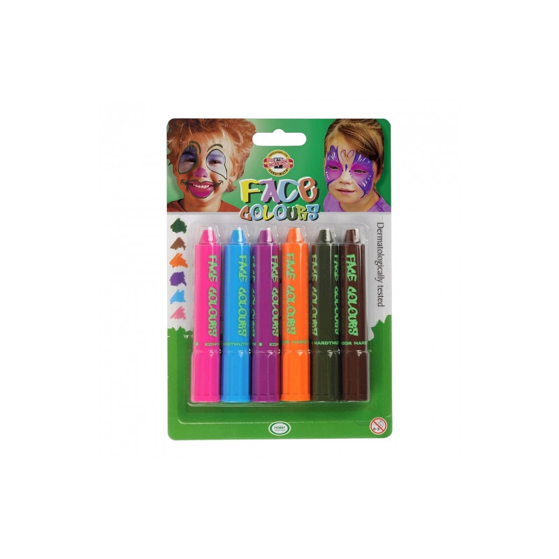 Koh-i-noor face colours kredki do malowania twarzy 6szt - sklep plasty