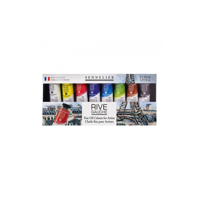 Sennelier rive gauche zestaw farb olejnych 8x40ml - sklep plastyczny -