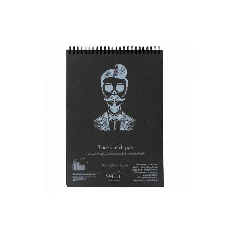 SM-LT black sketch pad on a spiral A5 165g 20 sheets