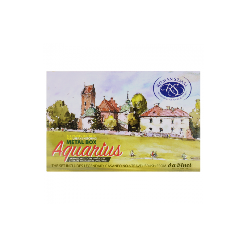 Szmal aquarius a set of 12 cube watercolors with a brush Casaneo 1593