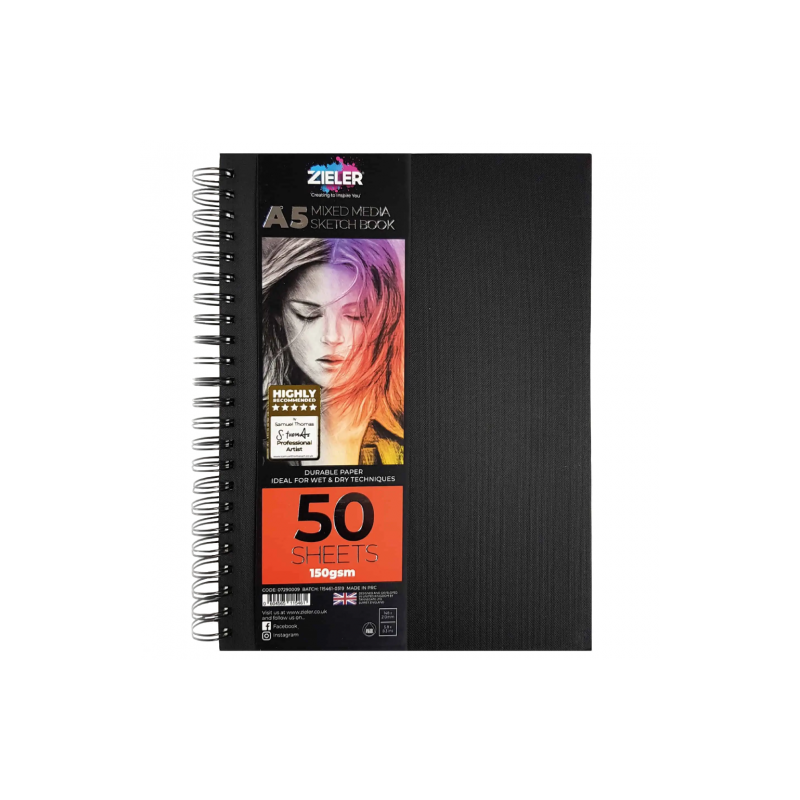 Sketchbook Zieler mixed media 150g 50 sheets on a spiral