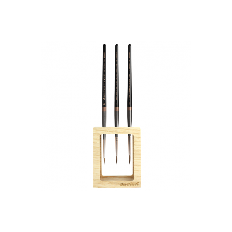 Da Vinci miniature maestro s.76 zestaw 3 pędzli z drewnianym stojakiem