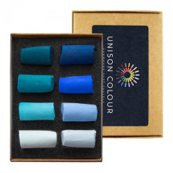 Unison Colour zestaw suchych niebieskich półpasteli w sztyfcie 8 szt -