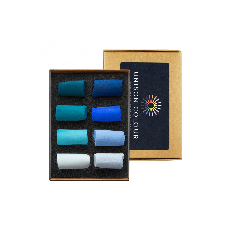 Unison Color set of dry blue semi-pastel sticks 8 pcs
