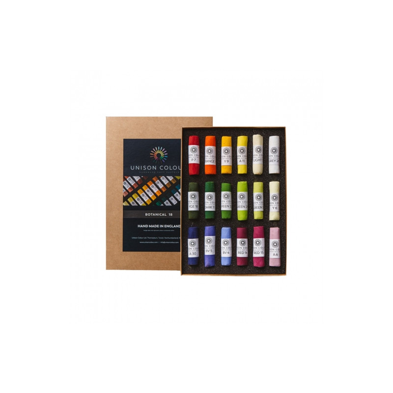 Unison Color botanical set of dry pastels in sticks 18pcs 760200