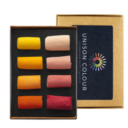 Unison Colour red/orange zestaw 8 suchych półpasteli w sztyfcie - skle