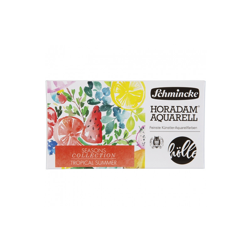Schmincke horadam tropical summer set of watercolors 12 half cubes 748
