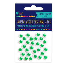 DP Craft oczka ruchome samoprzylepne zielone 8mm 36sztuk - sklep plast
