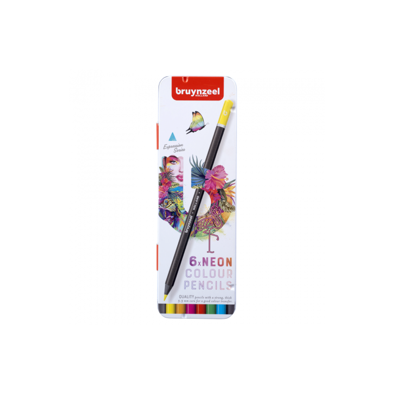 Bruynzeel Expression set of 6 neon crayons