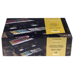 Talens rembrandt luxury set of oil paints and accessories in a wooden