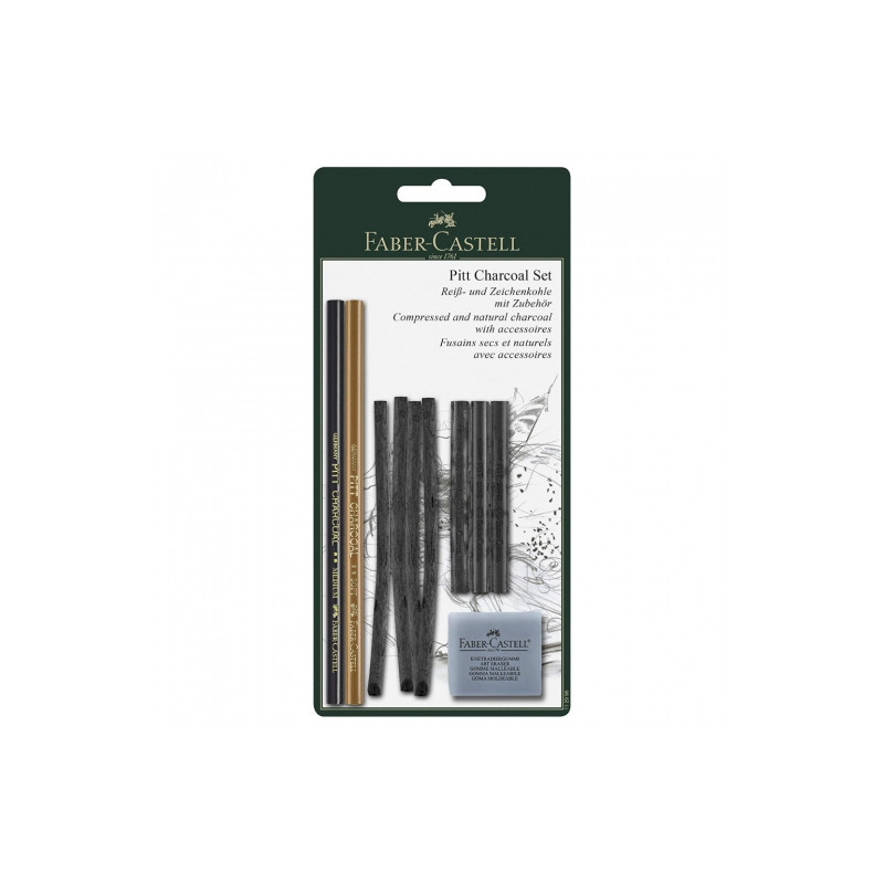 Faber-Castell pitt charcoal set monochrome zestaw węgli 10szt - sklep