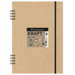 Clairefontaine kraft block on spiral with eraser 80 sheets