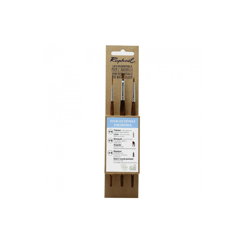 Raphael for details set of 3 synthetic brushes