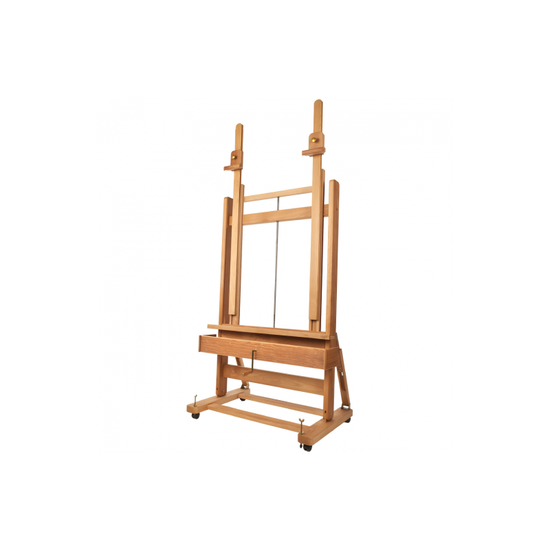 Mabef beech studio easel with a double mast and a crank