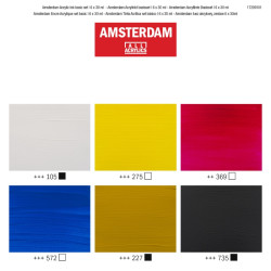 Talens amsterdam basic zestaw podstawowy tuszów akrylowych 6x30ml- skl