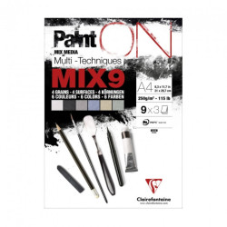 Clairefontaine paint on mix9 blok kolorowy 250g 27ark - sklep plastycz