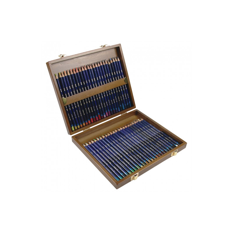 Derwent inktense zestaw kredek 48szt drewniana kasetka - sklep plastyc