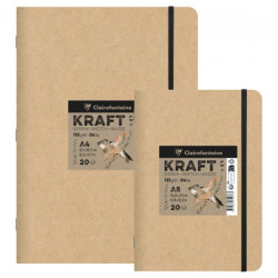 Clairefontaine kraft blok szyty z gumką 115g 20ark - sklep plastyczny