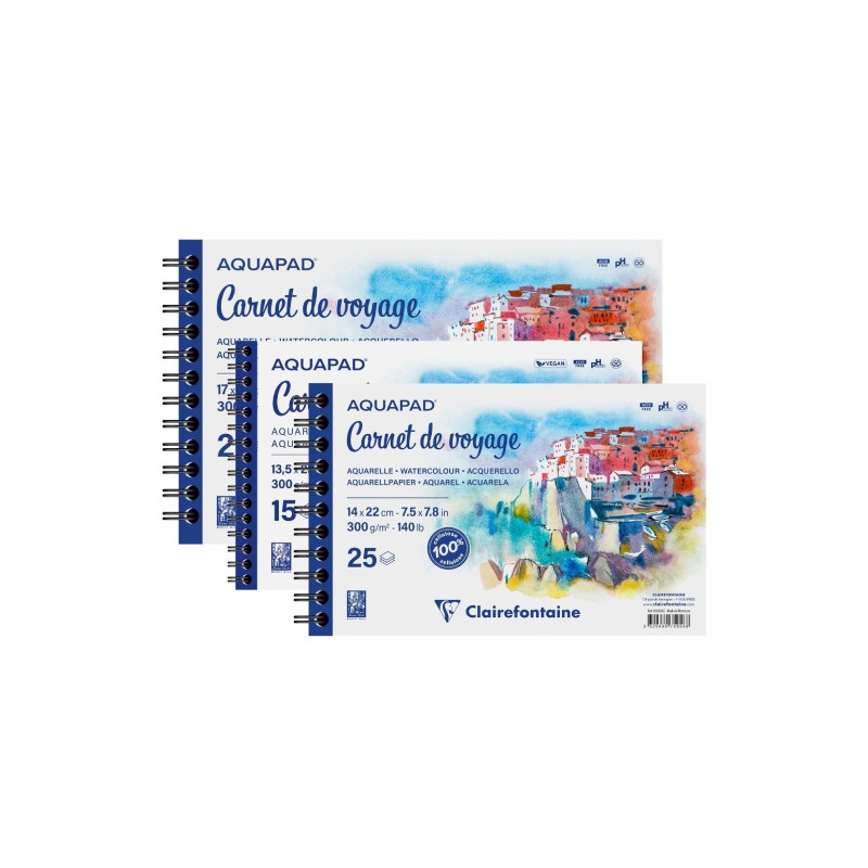 Clairefontaine aquapad carnet de voyage watercolor block on spiral