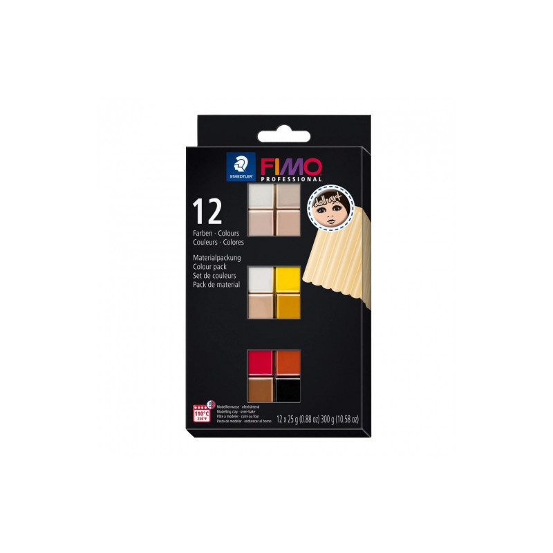 Fimo professional doll art set of modeling clay 12x25g