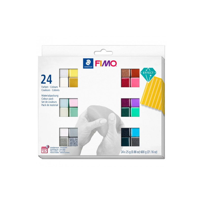 Fimo effect set of 24 25g modeling clay cubes