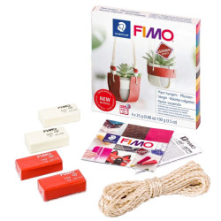Fimo leather efekt skóry wisząca doniczka zestaw modelin 4x25g - sklep