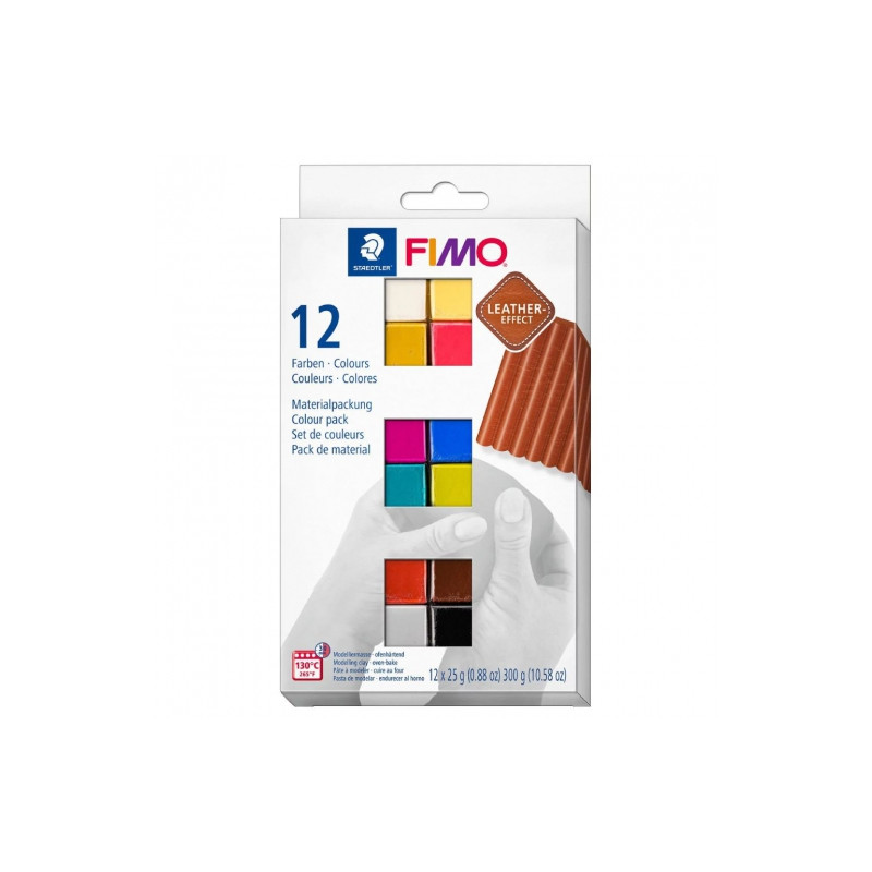 Fimo leather effect set of 12 25g modeling clay cubes
