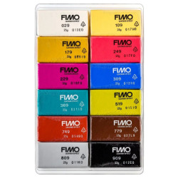 Fimo leather effect zestaw 12 kostek modeliny 25g - sklep plastyczny -