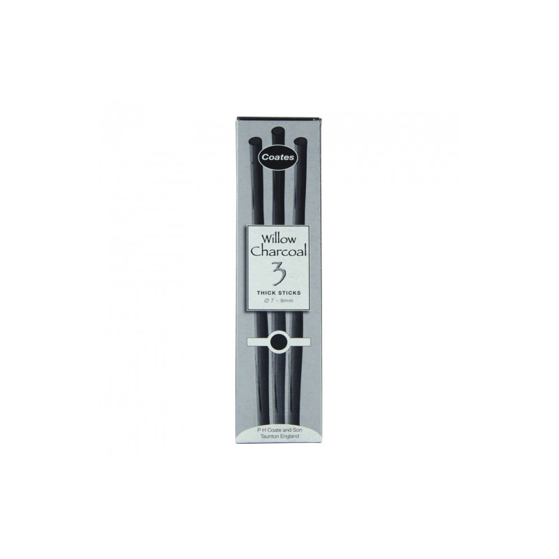 Coates willow charcoal natural charcoal stick 3pcs