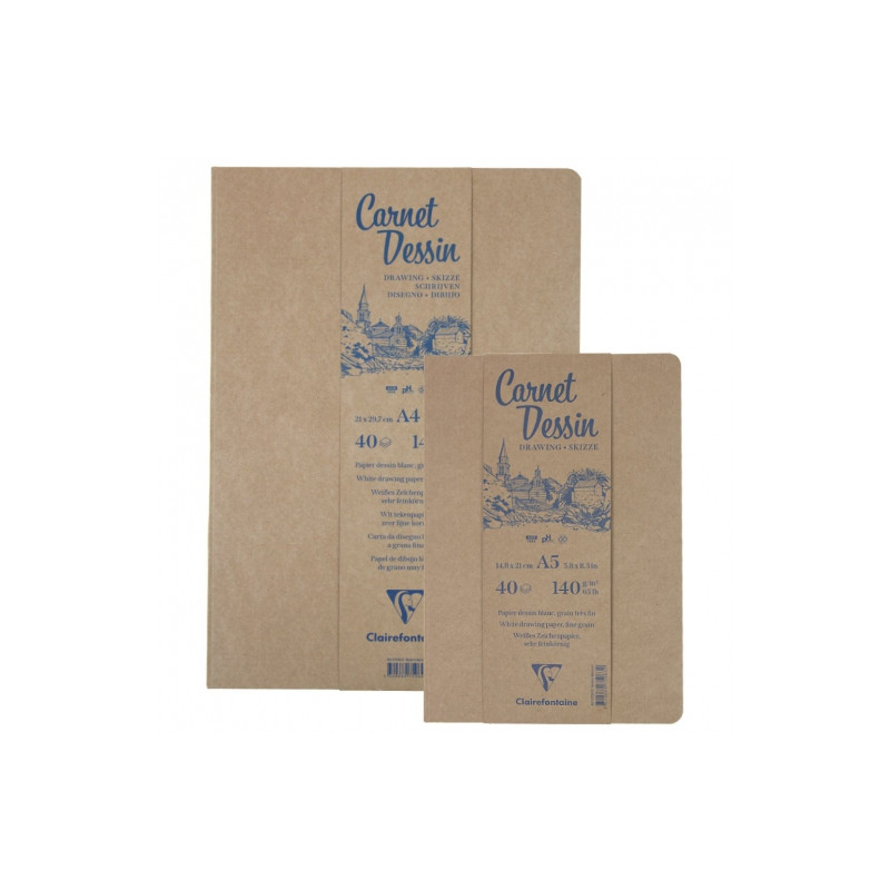 Clairefontaine sketchbook in kraft hardcover 140g 40 sheets