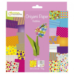Avenue mandarine bubbles origami paper 20x20 70 g 60 ark