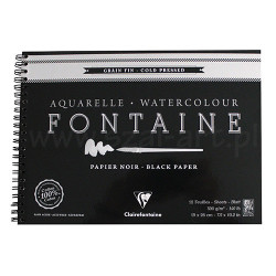 Blok Clairefontaine fontaine black 300g 12ark spirala - sklep plastycz