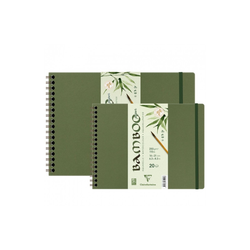 Clairefontaine bamboo blok akwarelowy na spirali 250 g 20 ark - sklep