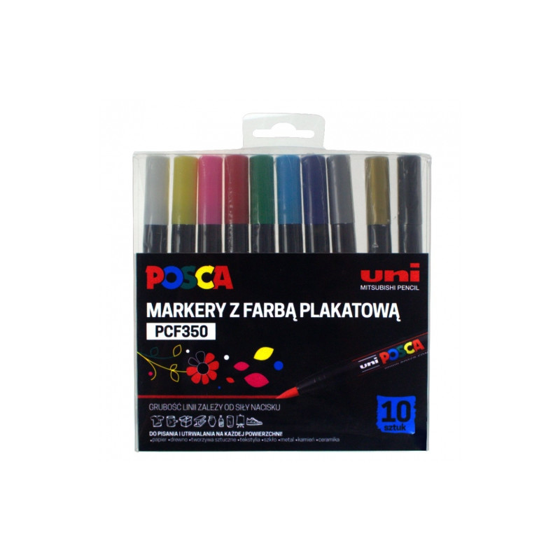 Posca uni pcf 350 set of brush pens 10pcs
