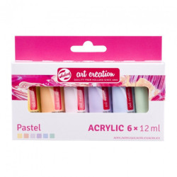 Talens art creation zestaw farb akrylowych pastelowe 6x12ml - sklep pl