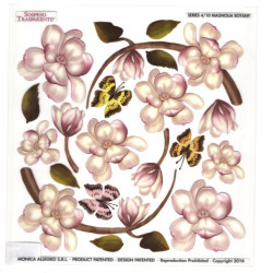 Sospeso Trasparente folia z nadrukiem magnolia motyle - sklep plastycz
