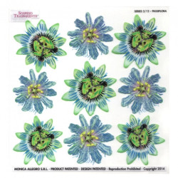 Sospeso Trasparente foil with passion flower print