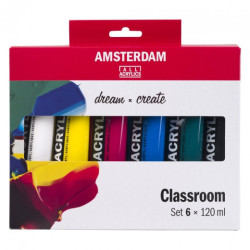 Talens amsterdam zestaw 6 farb akrylowych 120ml - sklep plastyczny - s