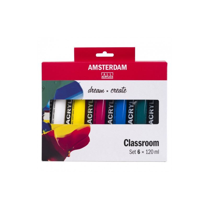 Talens amsterdam zestaw 6 farb akrylowych 120ml - sklep plastyczny - s