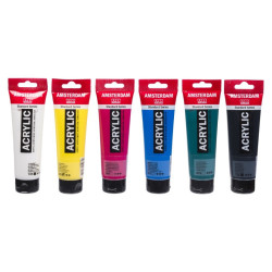 Talens amsterdam zestaw 6 farb akrylowych 120ml - sklep plastyczny - s