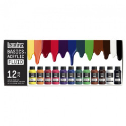 Liquitex basics fluid zestaw 12 farb akrylowych 118 ml - sklep plastyc