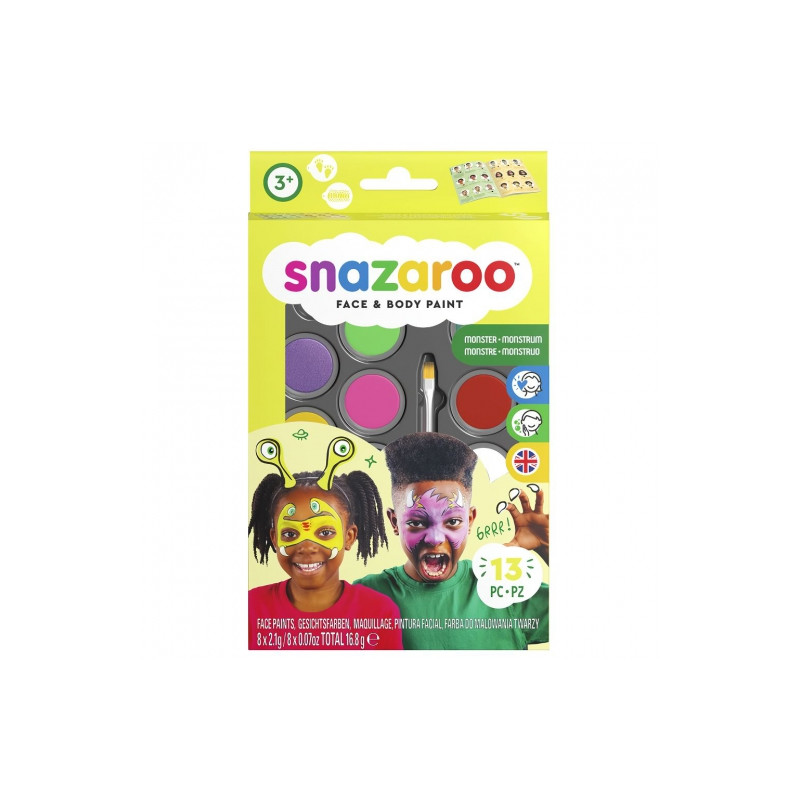 Snazaroo monster zestaw 8 farb do malowania twarzy - sklep plastyczny
