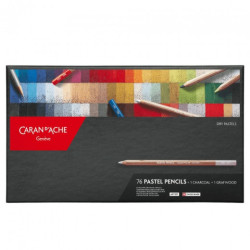 Caran d'Ache zestaw 76 suchych pasteli w kredce - sklep plastyczny - s