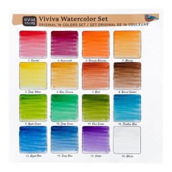 Viviva Colors orginal zestaw akwareli 16szt korkowe opakowanie - sklep